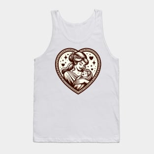 Vintage Motherhood Love Heart Symbol of Maternal Affection Tank Top